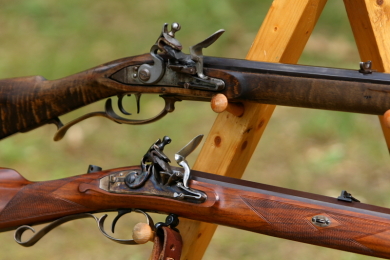 muzzleloading black powder rifle close up