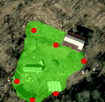 Locations of deer deterrents in our garden.