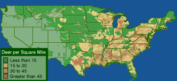 U.S. Deer population map